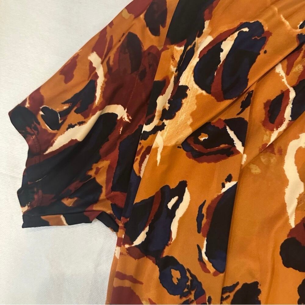 Worthington Satin Mock Neck Blouse Abstract Print Size Small NWT Fall Top - Picture 7 of 10